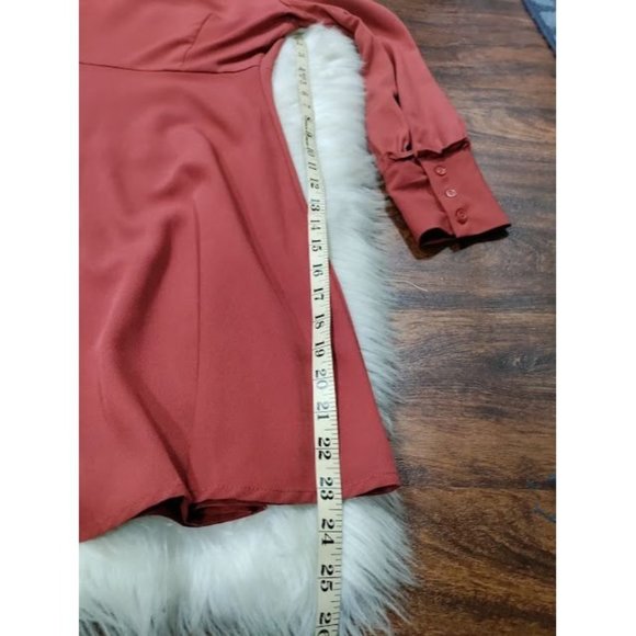 Who What Wear Mock Neck Button Up A-Line Pirate Mini Dress Red Women's Size S - Picture 8 of 12